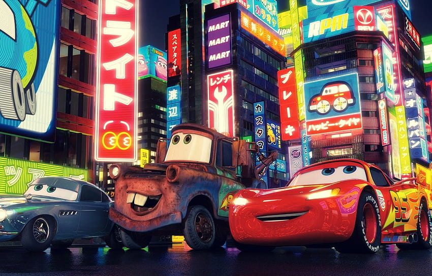 desenho animado, Pixar, Carros 2, Carros 2, Walt Disney for , seção фильмы papel de parede HD