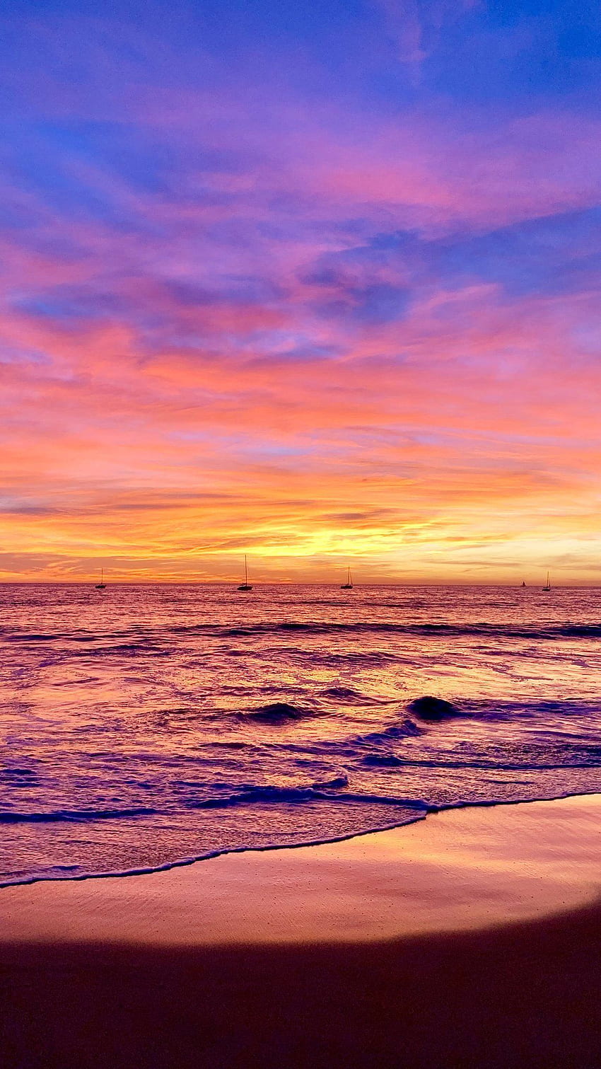 พระอาทิตย์ตกที่มีสีสัน – เจนเนซาริก. ธรรมชาติที่สวยงาม ภูมิทัศน์ ชายหาด จาเมกาพระอาทิตย์ตก วอลล์เปเปอร์โทรศัพท์ HD