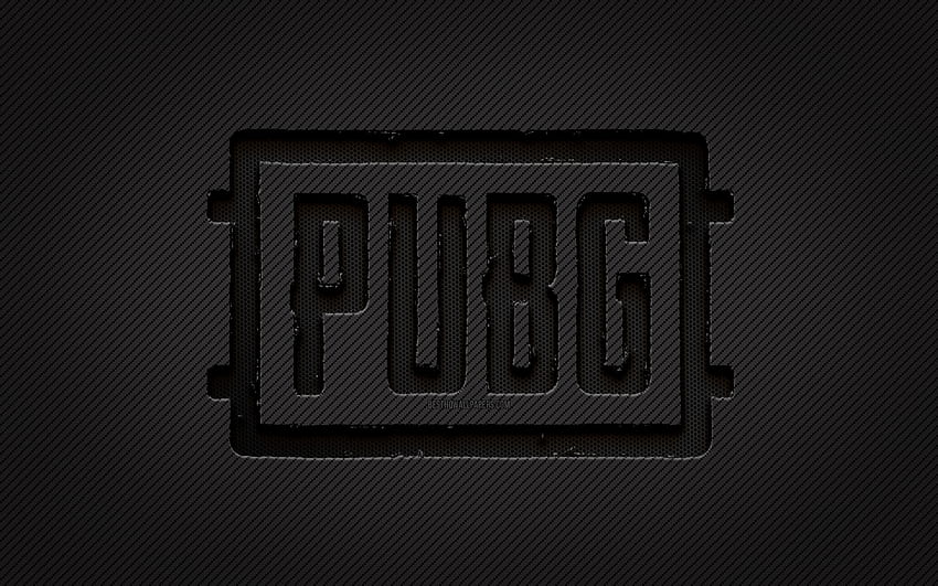 Pubg カーボン ロゴ、PlayerUnknowns Battlegrounds、グランジ アート、カーボン背景、クリエイティブ、Pubg 黒ロゴ、オンライン ゲーム、Pubg ロゴ、Pubg 高画質の壁紙
