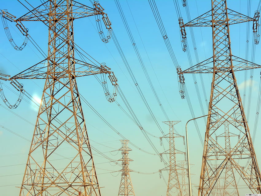Power transmission lines HD wallpaper