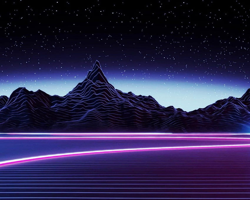 Dark Neon Mountain - Novocom.top, Pixel Mountain Tapeta HD
