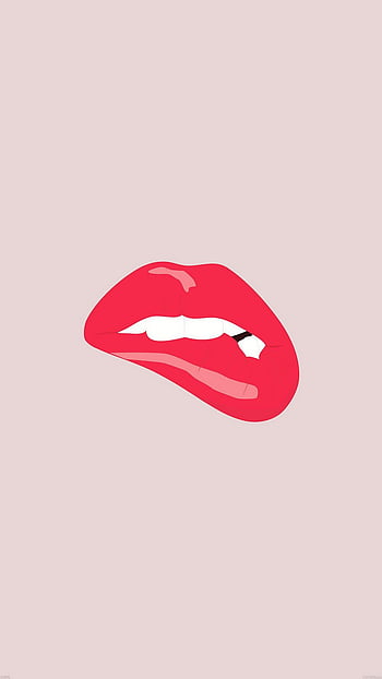 Minimal red biting lips HD wallpapers | Pxfuel