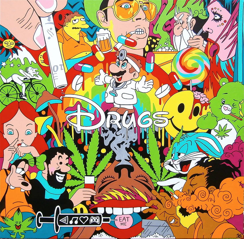 Acid Trip, LSD-Karikatur HD-Hintergrundbild