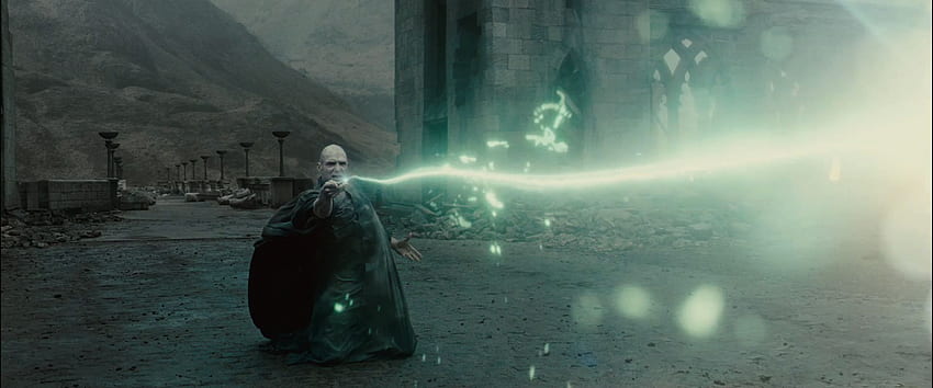 Harry Potter와 Deathly Hallows의 Lord Voldemort Dueling, Harry Potter Dual Screen HD 월페이퍼