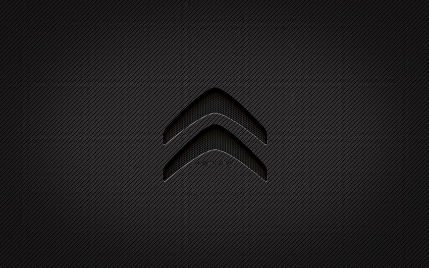 Citroen carbon logo, grunge art, carbon background, kreatywne, czarne logo Citroen, marki samochodów, logo Citroen, Citroen Tapeta HD