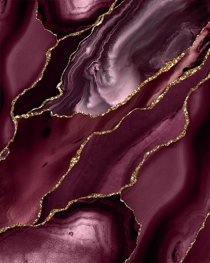 Burgundy Maroon Gold Cheap Home Decor Burgundy Agate Geode. Etsy. Maroon aesthetic, Marble iphone , Gold background HD phone wallpaper