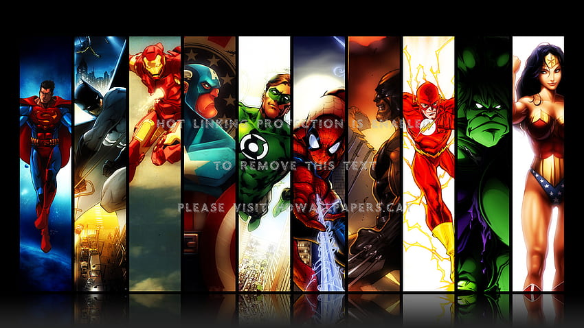 keajaiban dan hiburan pahlawan super dc, Karakter Marvel dan DC Wallpaper HD