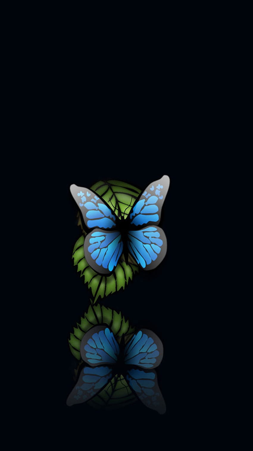 Blue Butterfly Black Background Android ... HD phone wallpaper | Pxfuel