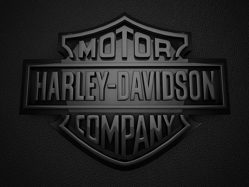 3 boyutlu parlak siyah Harley Davidson logosu. harley davidson logosu HD duvar kağıdı