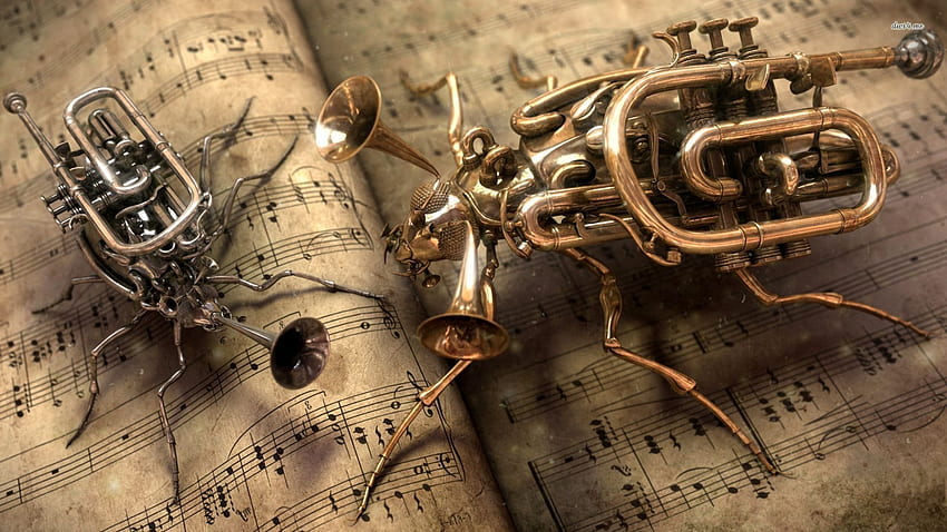 Trumpet Background, Girly Steampunk HD wallpaper