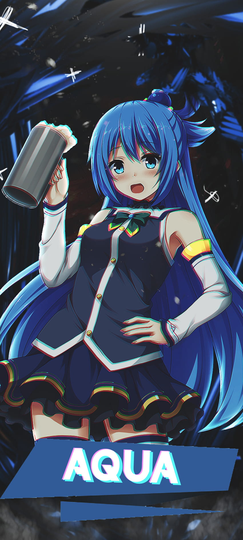 Aqua Konosuba, girl, anime HD phone wallpaper | Pxfuel