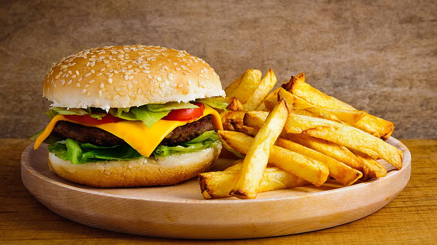 Hamburger French fries Buns Fast food Food HD wallpaper