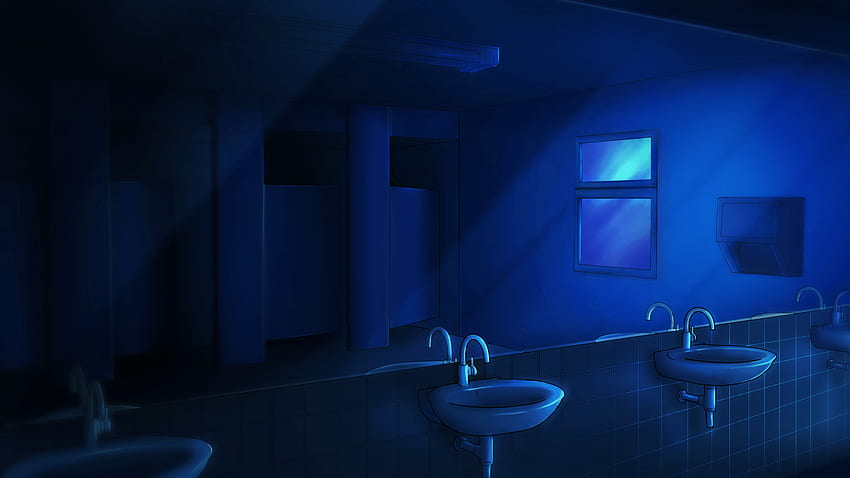 24 ++ Anime nocturne, salle de bain animée Fond d'écran HD