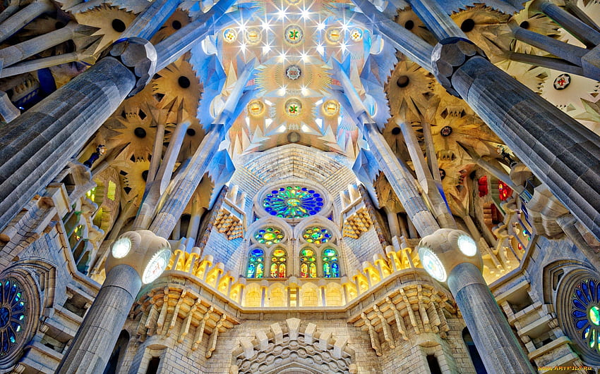 Cathedral in Barcelona, Spain, Barcelona, Gaudi, Sagrada Familia, Spain, cathedral HD wallpaper