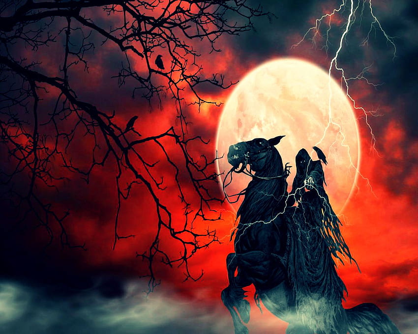Grim Reaper à cheval, Dark Grim Reaper Fond d'écran HD