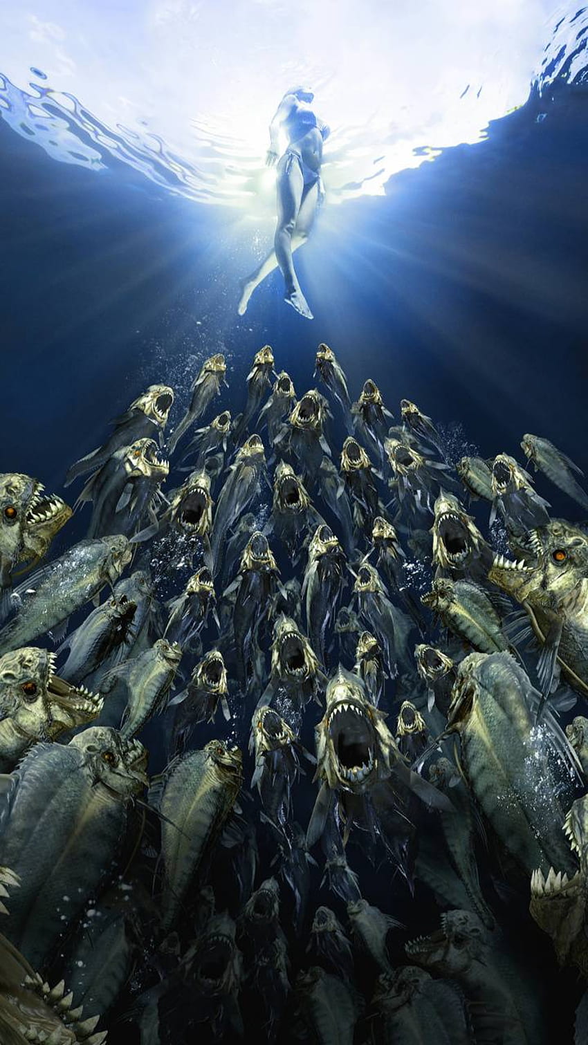 Horror, Scary Fish HD phone wallpaper