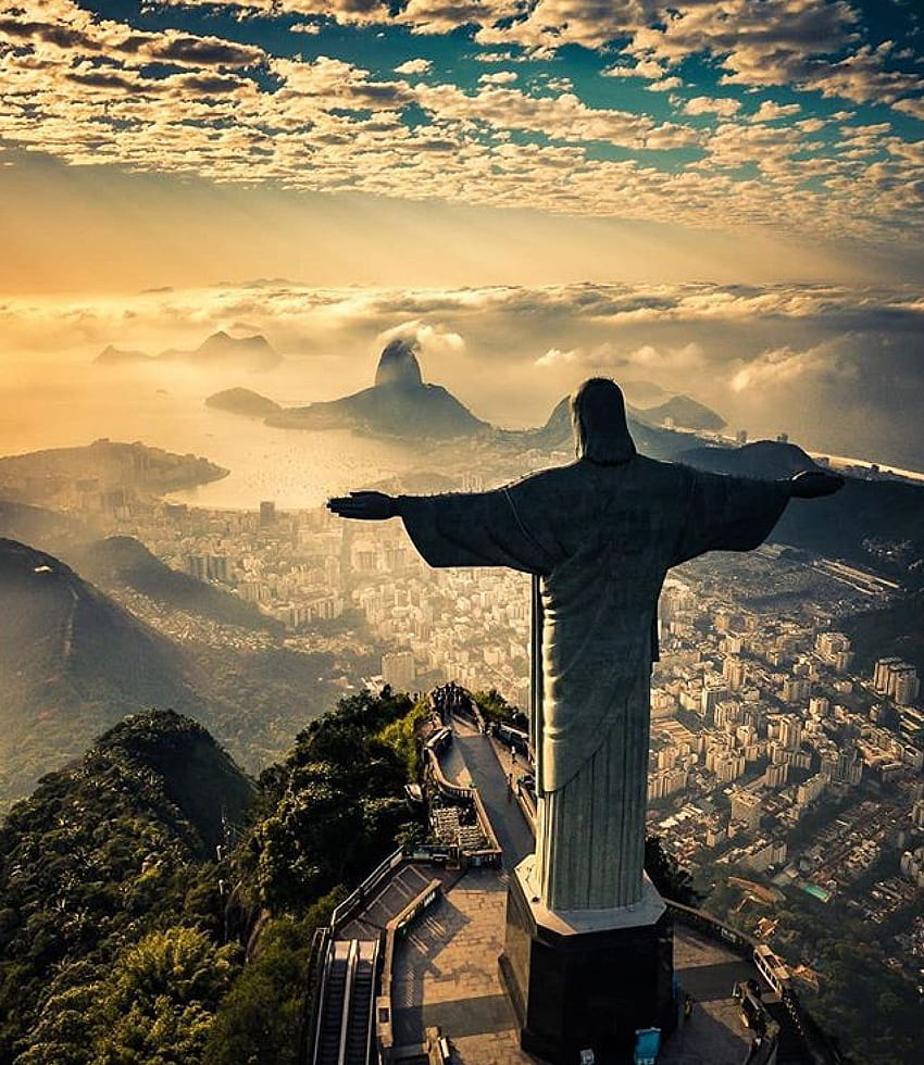 Rio De Janeiro Brazil Statue Mobile HD phone wallpaper