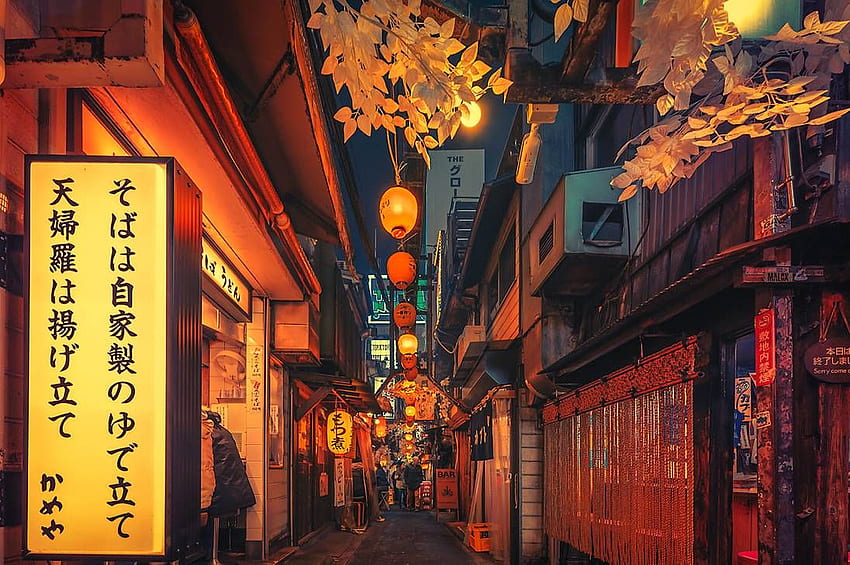 In The Alley II 앤서니프레슬리 아트 인-. 예술, 풍경, 일본 미학, Red Tokyo HD 월페이퍼