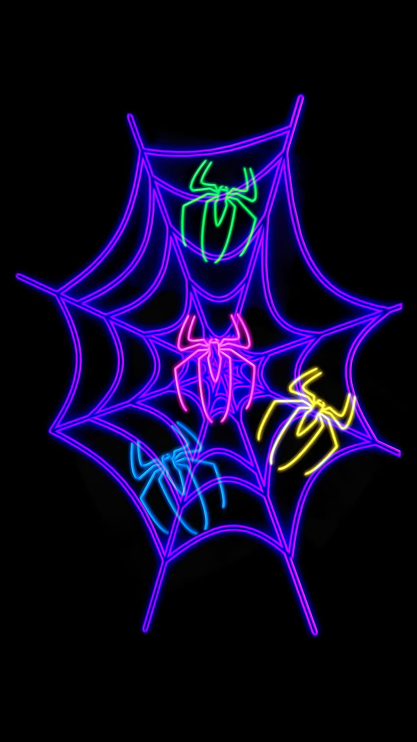 Neon spiders, Halloween HD phone wallpaper | Pxfuel