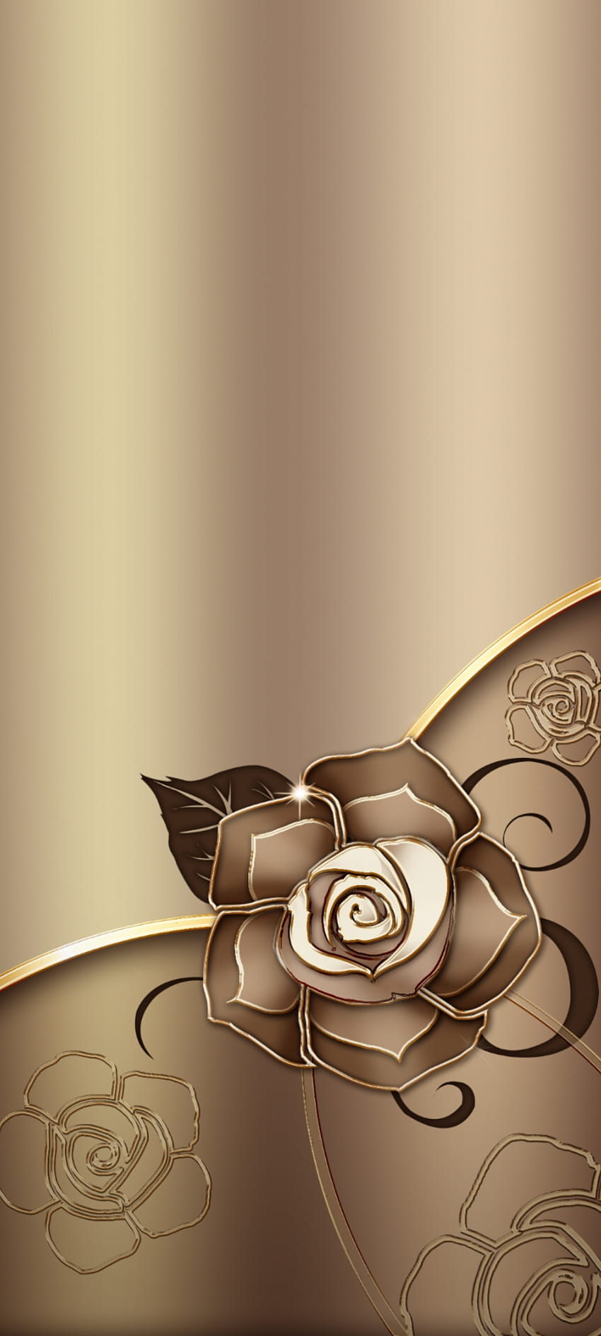 Rose gold Flower, art, petal, Luxury, metal, Premium HD phone wallpaper