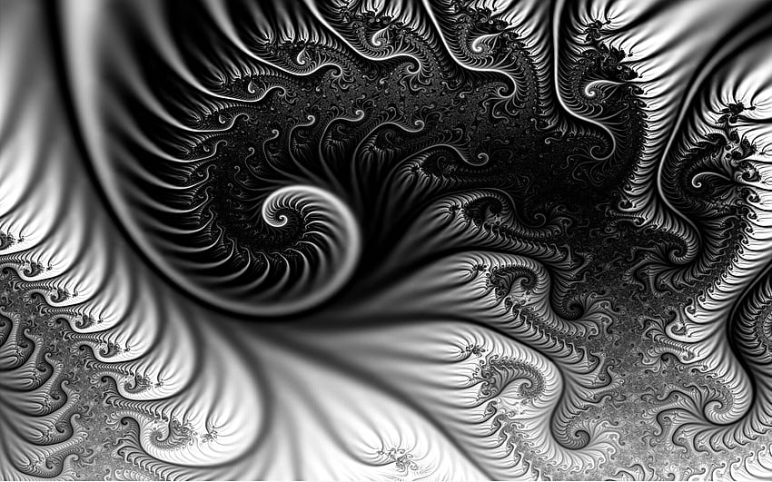 Black + White Trippy:, Black and White Psychedelic HD wallpaper
