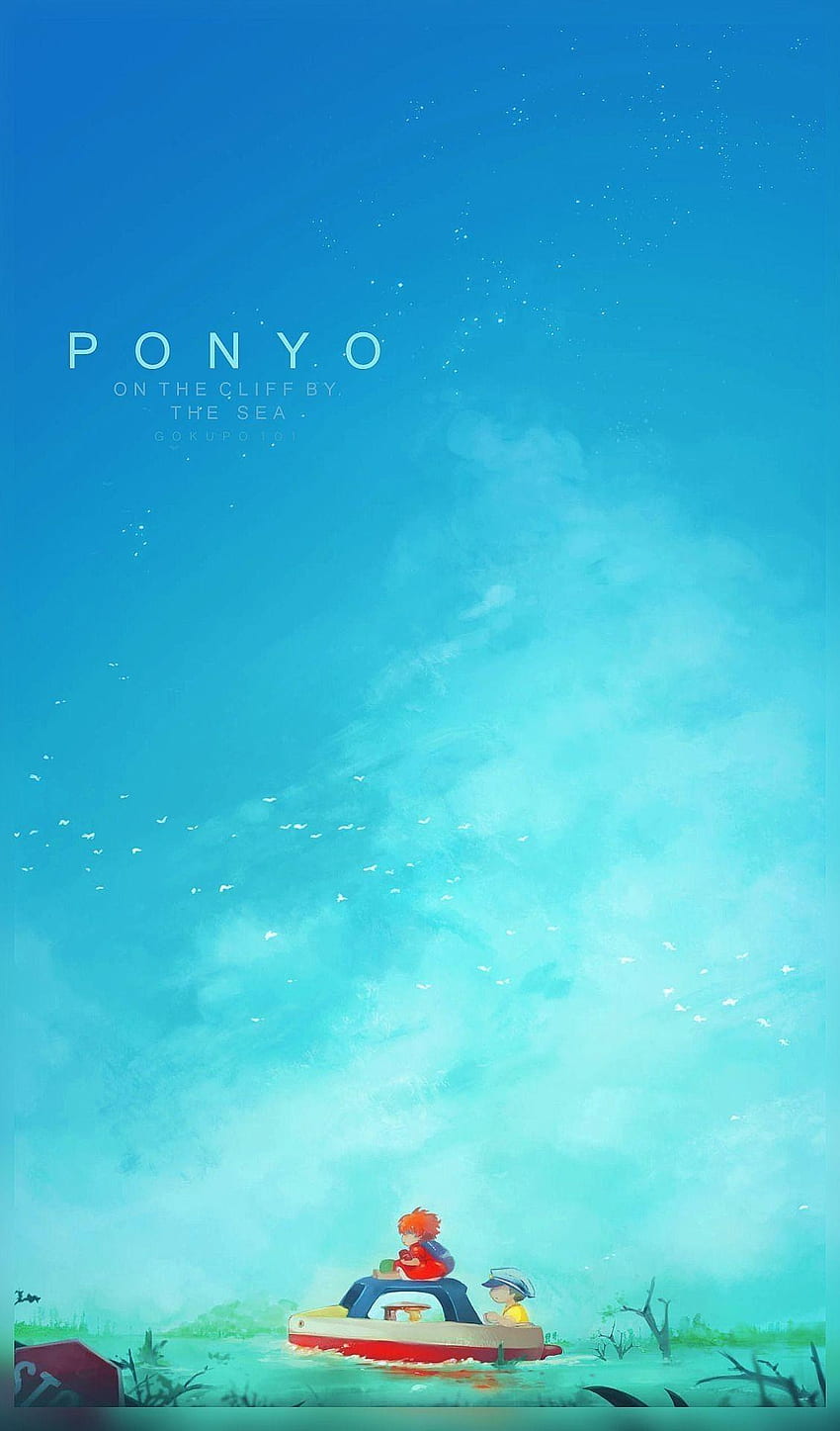 Ponyo en el acantilado, estética de Ponyo fondo de pantalla del teléfono