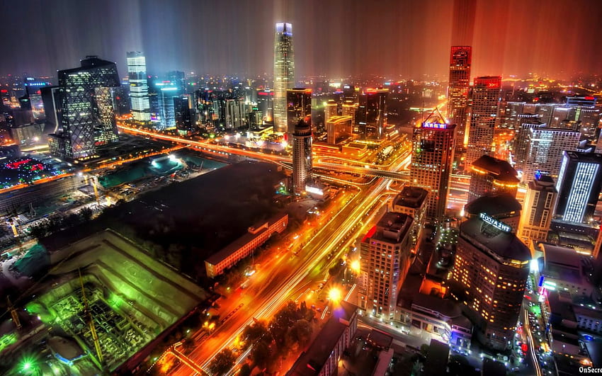 Beijing Night City, Beijing Skyline HD wallpaper