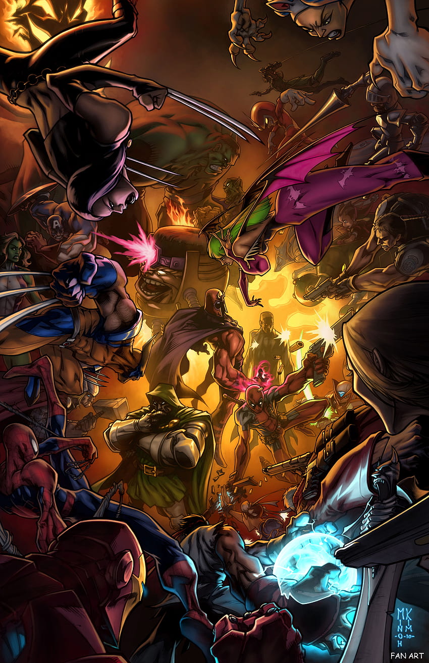 Marvel срещу Capcom Mobile, X Men срещу Street Fighter HD тапет за телефон