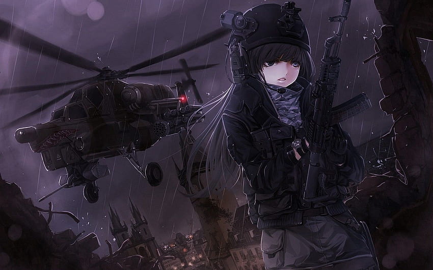 Guns and Girls 2015, Anime Pistol Pointed HD wallpaper