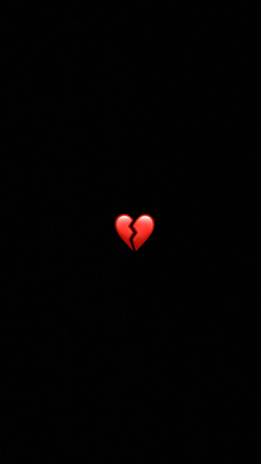 Emoji de corazón roto, corazón roto negro fondo de pantalla del teléfono