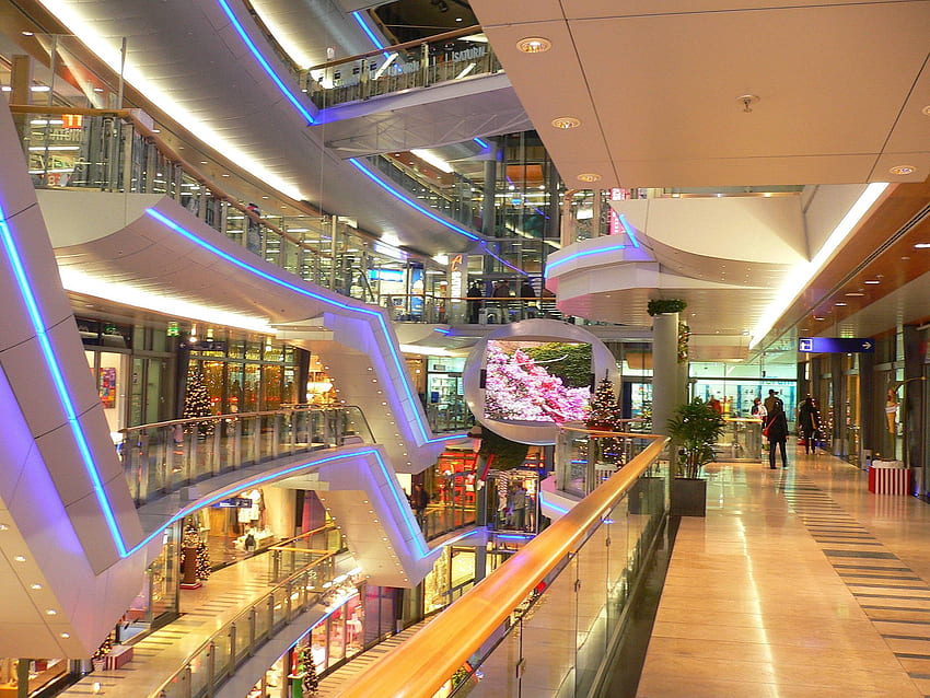 Wnętrze centrum handlowego, centrum handlowe Tapeta HD