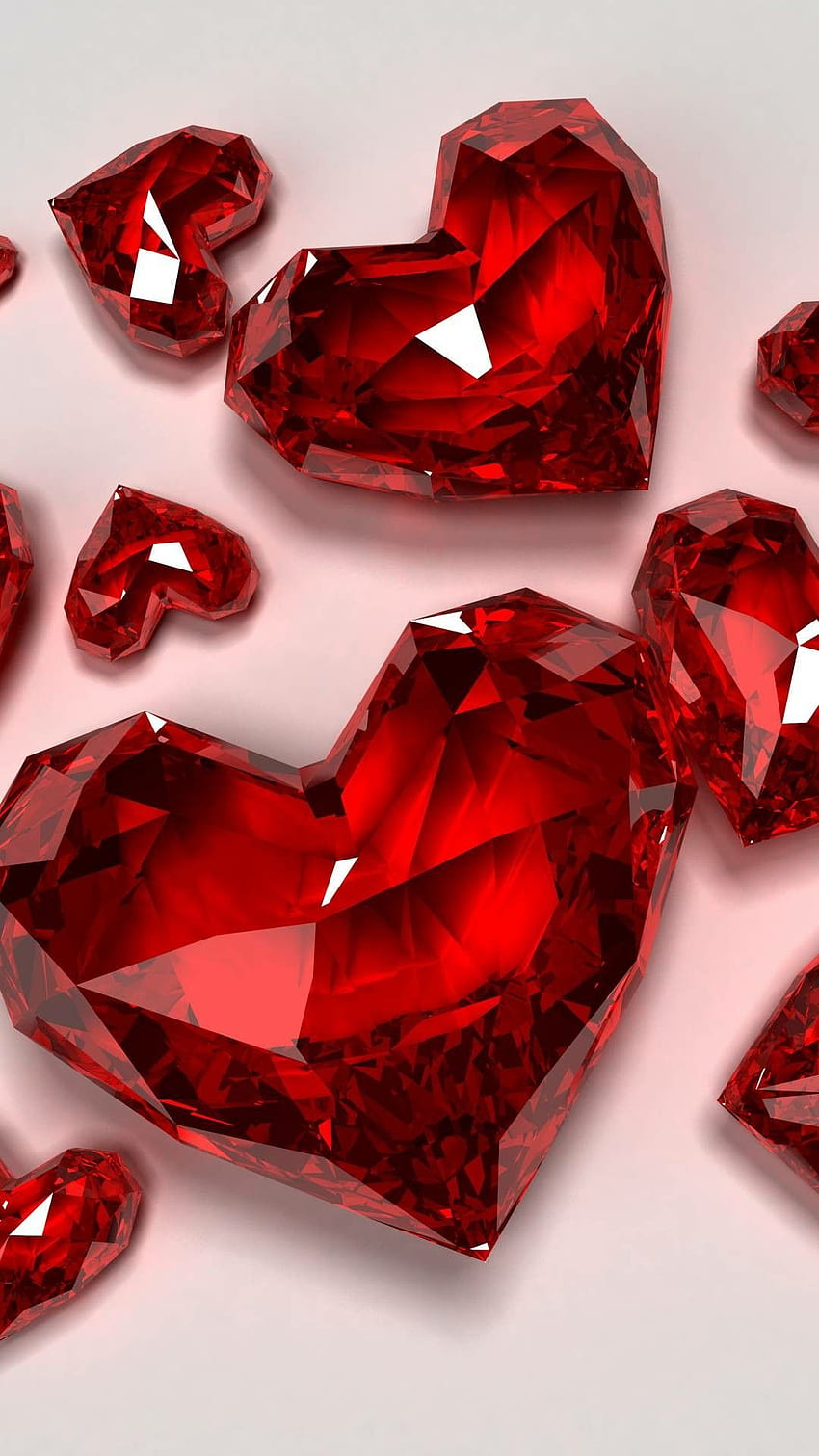 Czerwone serce, kryształ czerwonego serca, kryształ serca Tapeta na telefon HD