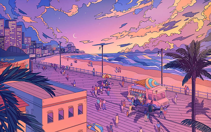 Aesthetic Beach [by midwinterdawn][] :, Pink Beach Aesthetic HD wallpaper