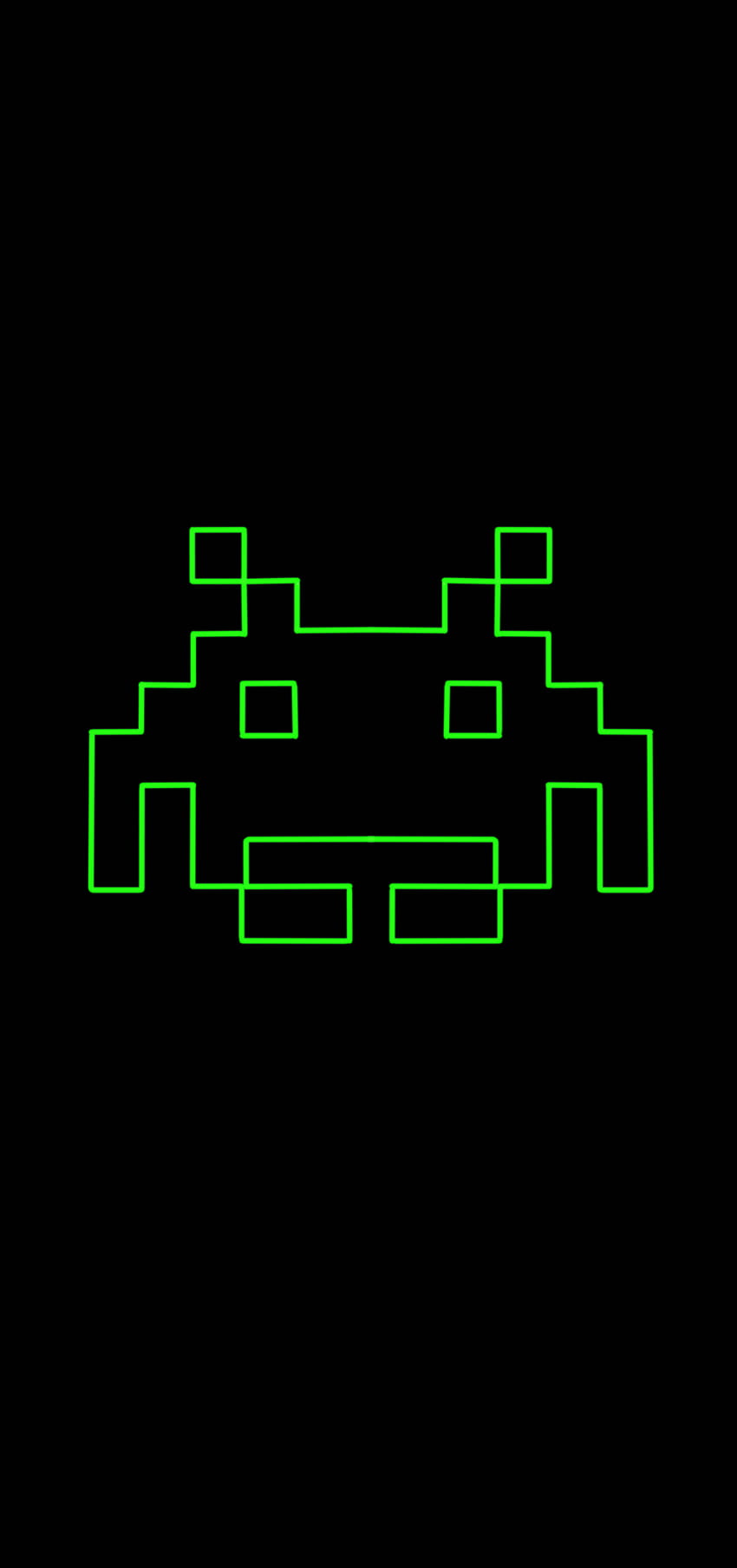 Logotipo, símbolo, verde, simetría, juegos, retro, extraterrestre, espacio fondo de pantalla del teléfono