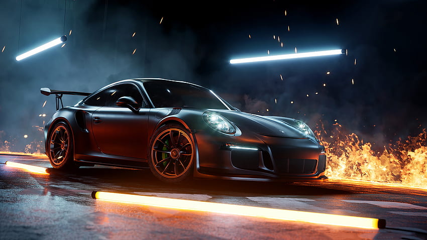 Porsche 911, произведение на изкуството, спортна кола HD тапет