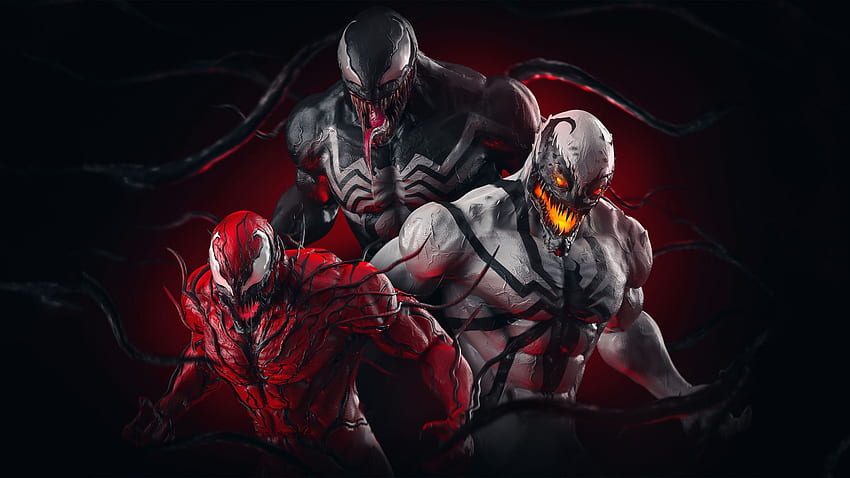 Venom Vs Carnage Vs Antivenom, Villain, , , Tło, 79b832, Cool Venom vs Carnage Tapeta HD