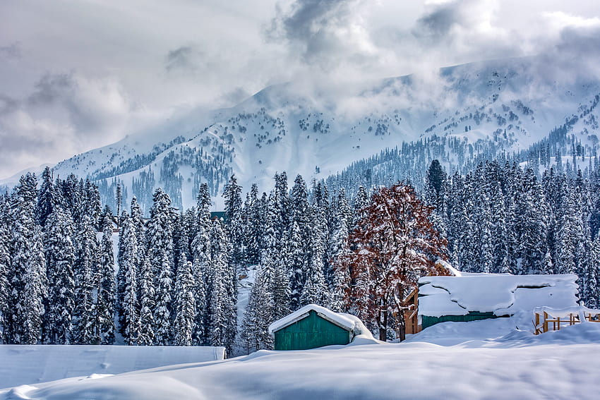 Kış, Doğa, Dağlar, Himalayalar, Keşmir HD duvar kağıdı
