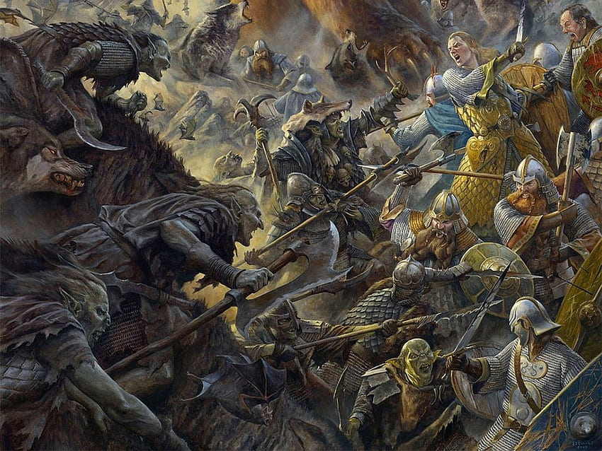 Battle of Five Armies and Background, Lotr Battle HD wallpaper
