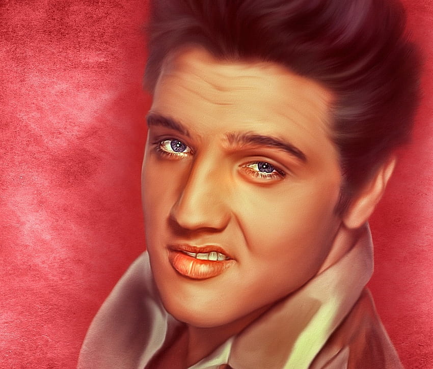 Elvis Presley ศิลปะ ผู้ชาย นักร้อง วาด ศิลปิน แดง นักแสดง ใบหน้า วอลล์เปเปอร์ HD