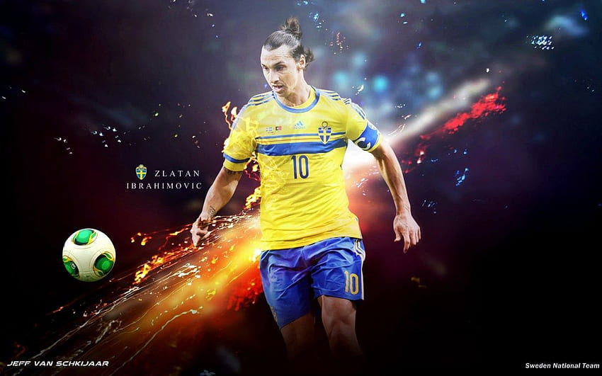 Zlatan Ibrahimovic สวีเดน - สำหรับพีซี ซลาตัน อิบราฮิโมวิช สวีเดน ทีมฟุตบอลสวีเดน วอลล์เปเปอร์ HD