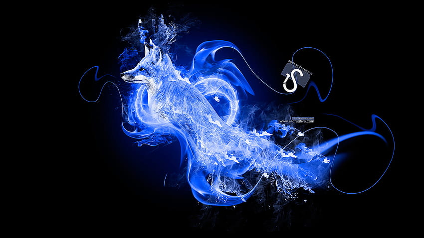Blue-Fire-Fox-Metamorphosis-2013---design- ... HD wallpaper