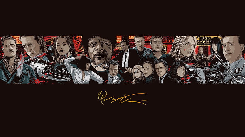 Ilustración de grupo de personas, Quentin Tarantino, películas, Bastardos sin gloria fondo de pantalla