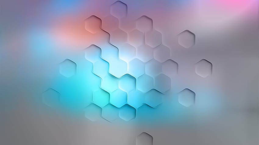 White polygon, hexagons, texture, abstract HD wallpaper
