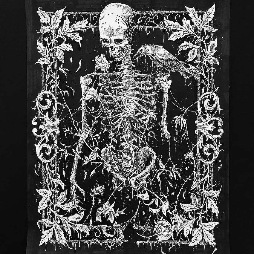 マーク・リディックによるブラック・デス・ドゥーム・メタル・バンド・エデンフォールのTシャツのイラスト：R DarkGothicArt HD電話の壁紙