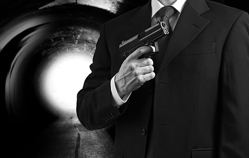 gun, agent, suit for , section мужчины, Gentleman Suit HD wallpaper