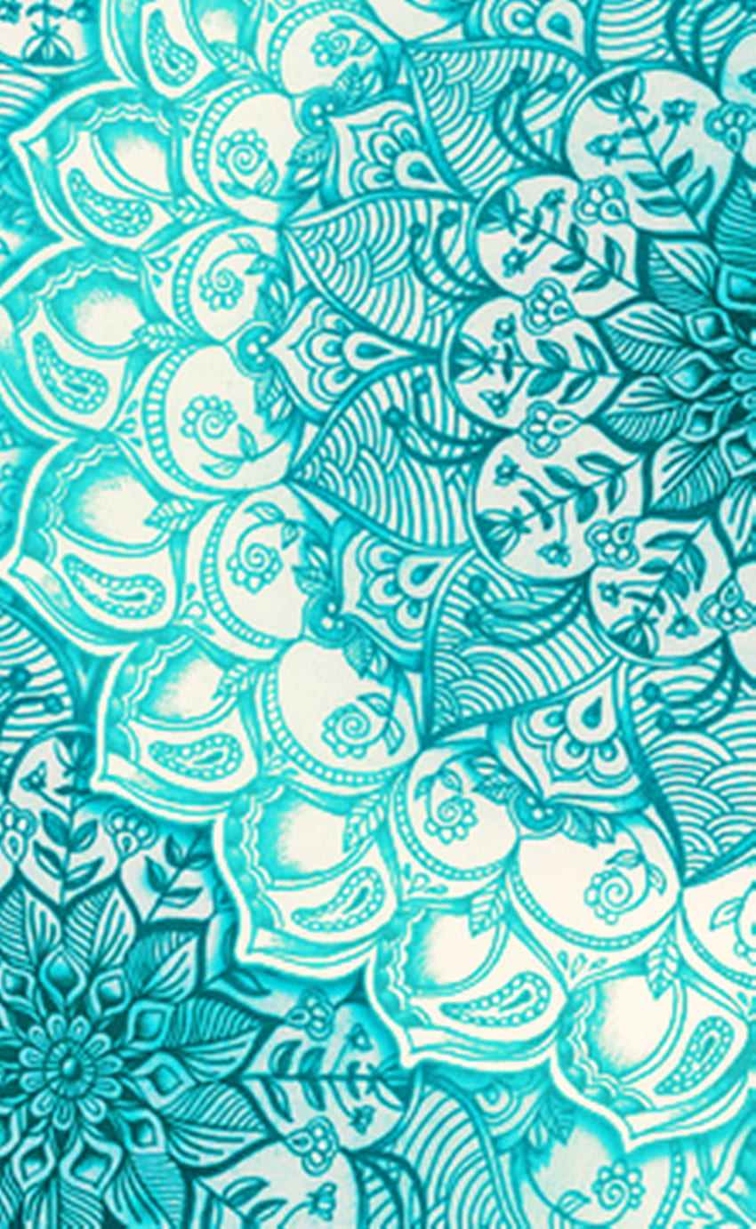Teal Mandala Background - -, Cool Teal HD phone wallpaper