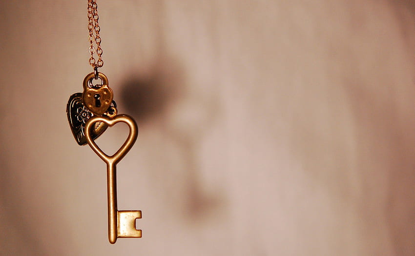Złoty klucz, złoty, zamek, klucz, miłość Tapeta HD