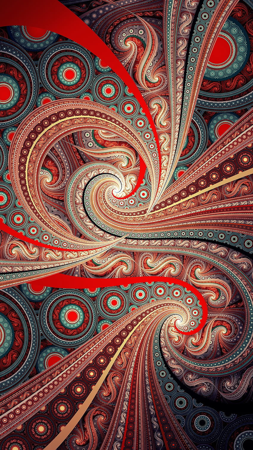 Fractal, wavy pattern, abstract HD phone wallpaper