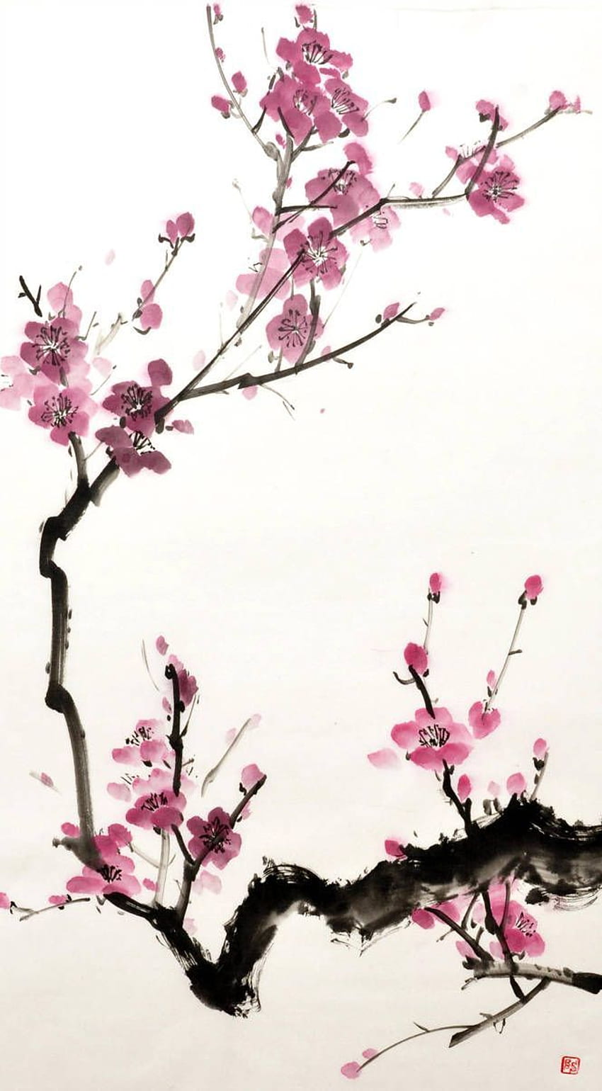 Arte, Desenho de flor de cerejeira Papel de parede de celular HD