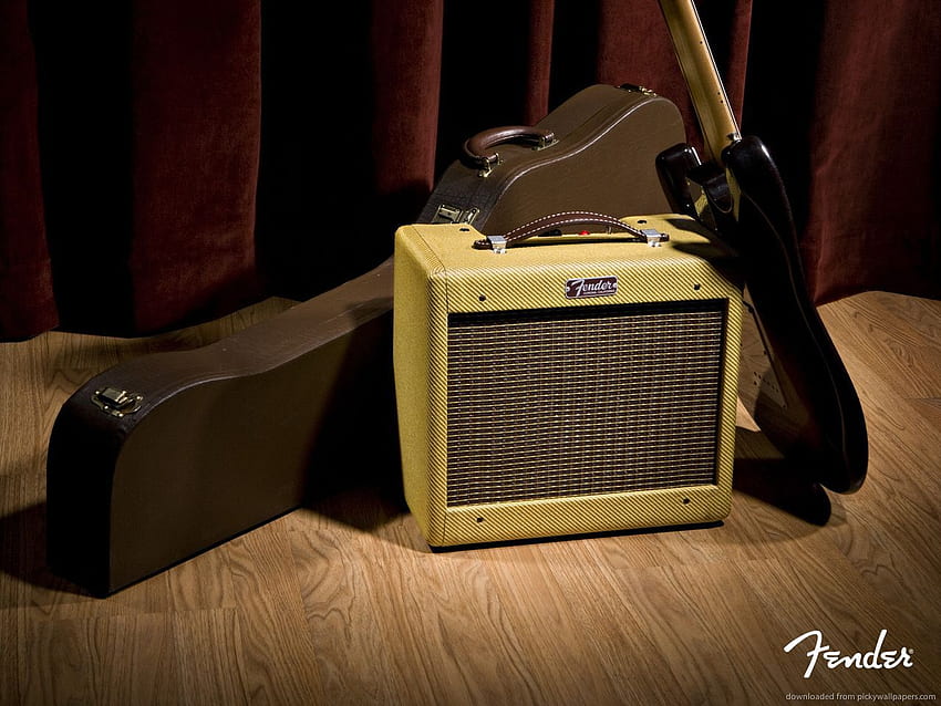Fender amplifier, guitar and case HD wallpaper